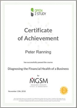 Peter Ranning Certificate